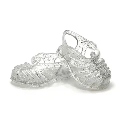 Minikane Plastic Sandals For Gordi Dolls Silver With Glitter* Doll Furniture And Accessories