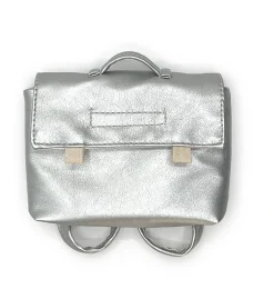 Minikane School Bag For The Gordi Dolls / Silver Artificial Leather* Doll Furniture And Accessories