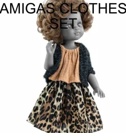 Paola Reina poppen Paola Reina Amigas Doll Clothing Set / Leopard* Amigas Dolls From Minikane & Paola Reina