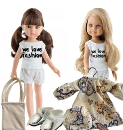 Paola Reina poppen Paola Reina Amigas Doll Carol With Ponytails In Her Hair* Amigas Dolls From Minikane & Paola Reina