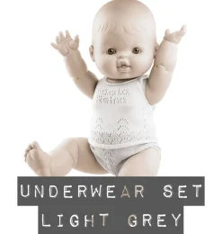 Paola Reina poppen Paola Reina Baby Gordi Underwear Set Light Gray* Paola Reina Gordi Baby Dolls