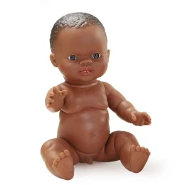 Paola Reina poppen Paola Reina Doll Brown Boy Blue Eyes 34 Cm* Minikane Dolls, Furniture And Accessories
