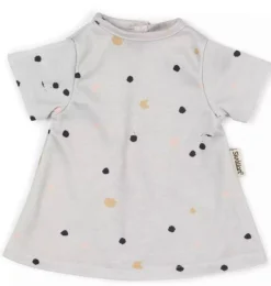Skrållan Skrallan Gray Dress With Dots For Dolls From 36 To 40 Cm* Doll Clothes